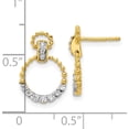 thumbnail image 2 of 14K Yellow Gold Lab Grown Diamond Si1/Si2, G H I, Dangle Post Earrings (15.65 X 10.75) Made In India em9123-024-ylg, 2 of 4