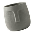thumbnail image 2 of 1Pc Abstract Ceramics Flowerpot Face Shaped Planter with Hole Home Ornament, 2 of 8