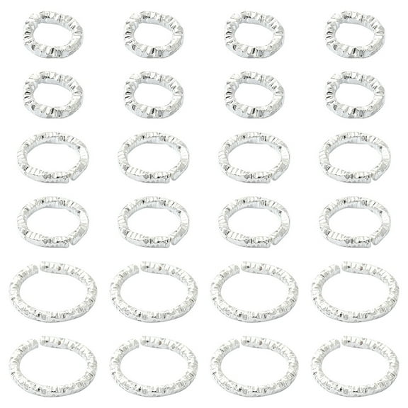 1Bag 90Pcs 3 Styles Iron Closed Jump Rings Unwelded Nickel Free Twist Ring Silver 17 Gauge 6~10x1.2mm Inner Diameter: 3.5~7.5mm 30pcs/style