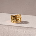 thumbnail image 5 of Kaydenana Gold Criss Cross Rings for Women Eternity Fashion Statement Stainless Steel High Polished Enhancer Finger Knuckle Jewelry for Gift, 5 of 6