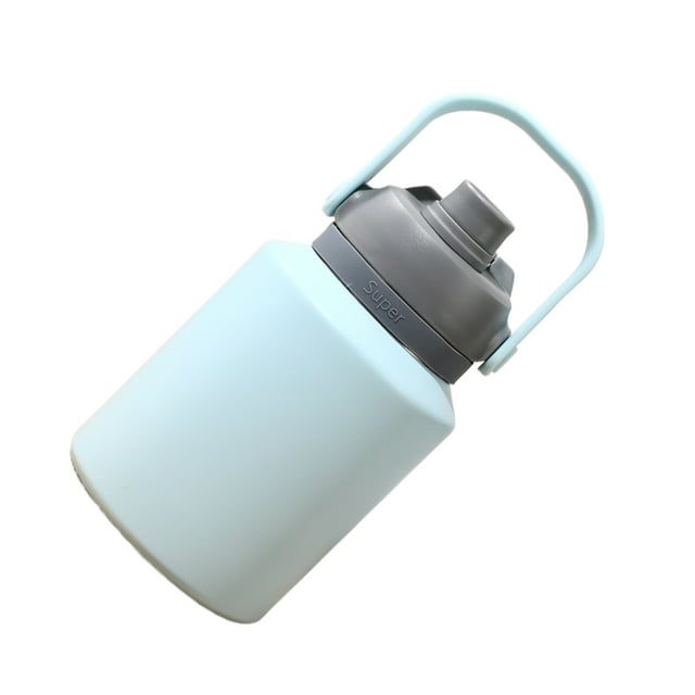 Soidarity Jarra de agua portátil a prueba de fugas, gran capacidad de 1200ml, fácil de beber, botella de agua de medio galón aislada Ropa Deportiva, Zapatos Bebe azul