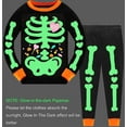 thumbnail image 2 of FEDPOP Toddler Halloween Pajamas Kids Skeleton Glow in the Dark Sleepwear Pjs Set 4T, 2 of 6