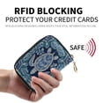 thumbnail image 2 of PU Leather Zipper Card Case Credit Card Holder Small Wallets Dark Teal Turtle Pattern, 2 of 7