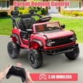thumbnail image 3 of 12V Powered Ride on Car Toy, Ford Bronco Raptor Kids Electric Vehicle Car with Parent Remote, Battery Powered Ride on Truck for Boys Girls w/ Rear Wheel Suspension, Bluetooth, Red, 3 of 7