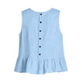 thumbnail image 5 of TGSLY Linen Crew Neck Tank Tops for Women Lightweight Soft Sleeveless Peplum Shirts Flowy Fit Ruffle Hem Solid Color Vest S, 5 of 10