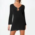 thumbnail image 2 of Vestido de playa de manga larga con detalle de anillos para mujer - Diseño con lazo en la espalda - Prenda sexy para el verano - Tejido transpirable, 2 of 2