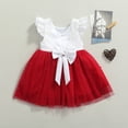 thumbnail image 4 of Xingqing Robe Tutu en Dentelle à Manches Volantes pour Bébé Fille, Vêtements de Fête Princesse Rouge 3-4 Ans, 4 of 8