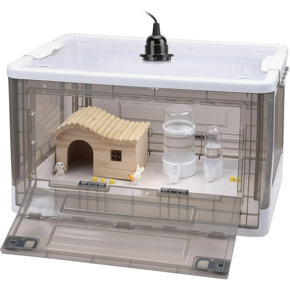 Brooder Box for Chicks, Adjustable Heater for Up to 15 Chicks (20"x14"x12")