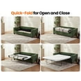 thumbnail image 2 of CHIC HOUSE Pull Out Sofa Bed Couch Queen Size with Mattress USB, Convertible Sleeper Sofa Loveseat for Small Spaces RV, Chenille Pull Out Couch Bed for Living Room with Cup Holders LED Lights, Green, 2 of 10