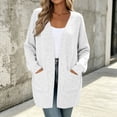 thumbnail image 3 of Women's Fall Cardigan Sweater Long Sleeve V-Neck Relaxed Fit Tops with Two Pockets, 3 of 9