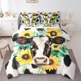thumbnail image 1 of YST 7Pcs Western Cow Comforter Set, Full Size, Cow Print Sunflower Decor, Polyester, Bed in a Bag, 1 of 5