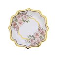 thumbnail image 5 of BalsaCircle 25 White 8" Floral Disposable Dinner Salad Paper Plates Gold Scallop Trim Party Decorations, 5 of 8