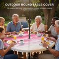 thumbnail image 3 of Round Outdoor Tablecloth with Umbrella Hole and Zipper, Pink Beach Coastal Tablecloth with Elastic Waterproof, Summer Nautical Seaside Ocean Ombre Patio Table Covers for 36" - 44" Picnic Pool Tables, 3 of 9
