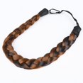 thumbnail image 1 of DIGUAN Diadema trenzada de pelo sintético, trenzas trenzadas anchas y gruesas clásicas, postizo elástico para mujeres y niñas, accesorio de belleza, 55g aHairBeauty (marrón oscuro resaltado), 1 of 5