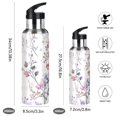 thumbnail image 2 of Yayeee 20oz Insulated Water Bottle Double Wall Stainless Steel with Flip Straw Lid, Purple Wildflowers, 2 of 7