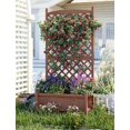 thumbnail image 5 of Towallmark 30x13x59 Inches Wooden Raised Garden Bed, Planter Box with Trellis, Privacy Screen Planter with Wheels, Elevated Garden Bed for Outdoor, Patio Garden Privacy Screen, 5 of 7