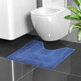 thumbnail image 5 of U Shaped Toilet Rug Soft Bathroom Rugs, Machine Washable Non Slip Bath Mat Quick Dry Absorbent Toilet Mats for Bathroom Toilet 15.7x19.6in Blue, 5 of 6