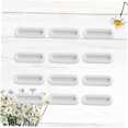 thumbnail image 3 of MERRYHAPY 3 Ensembles/12 Pcs Poignées de Porte de Garde-Robe ABS Blanc pour Amateurs de Bricolage Design Rainuré, 3 of 8