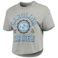 thumbnail image 2 of Women's Pressbox Gray North Carolina Tar Heels Tri-Blend Bishop Knobi Crop T-Shirt, 2 of 3