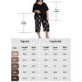 thumbnail image 5 of Homlouue Plus Size Womens Pajama Sets,V-Neck Sleepwear Top&Capri Printed Pants with Pockets,2 Piece Womens Lounge Set(2XL,Black), 5 of 8
