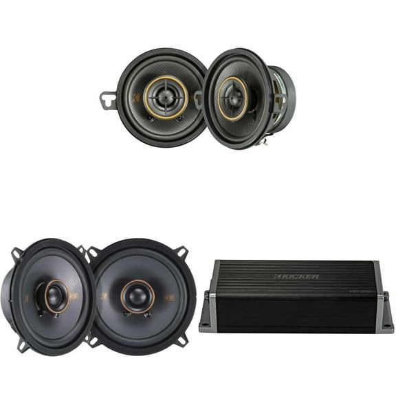 Kicker 47KEY2004 4-Channel DSP Smart Amp w/ 51KSC 3.5" & 5.25" Audio Upgrade Bundle