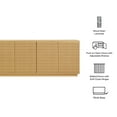 thumbnail image 3 of Render 4-Door Fluted Sideboard Cabinet TV Stand in Oak, 3 of 10