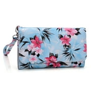 Wristlet wallet with cell phone holder