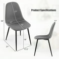 thumbnail image 2 of Gymax Dining Chairs Set of 4 Upholstered Fabric Chairs W/Metal Legs for Living Room Grey, 2 of 9
