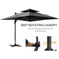 thumbnail image 4 of Outsunny Parasol Déporté de Patio 10 Pieds x 10 Pieds, Parasol Carré à Double Toit avec Rotation à 360°, 5 Angles d'Inclinaison Réglables, Housse de Parasol, Mât et Baleines en Aluminium, Gris Anthracite, 4 of 9
