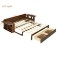 thumbnail image 3 of [Luckynote] Queen Size Daybed with Removable Desk, Storage Drawers & Hydraulic Side Table, Espresso, 3 of 11