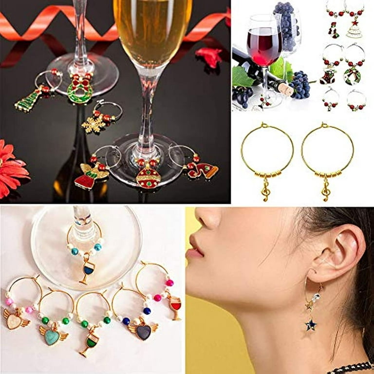 150pcs 25mm Wine Glass Charm Rings Earring Beading Hoop Jewelry