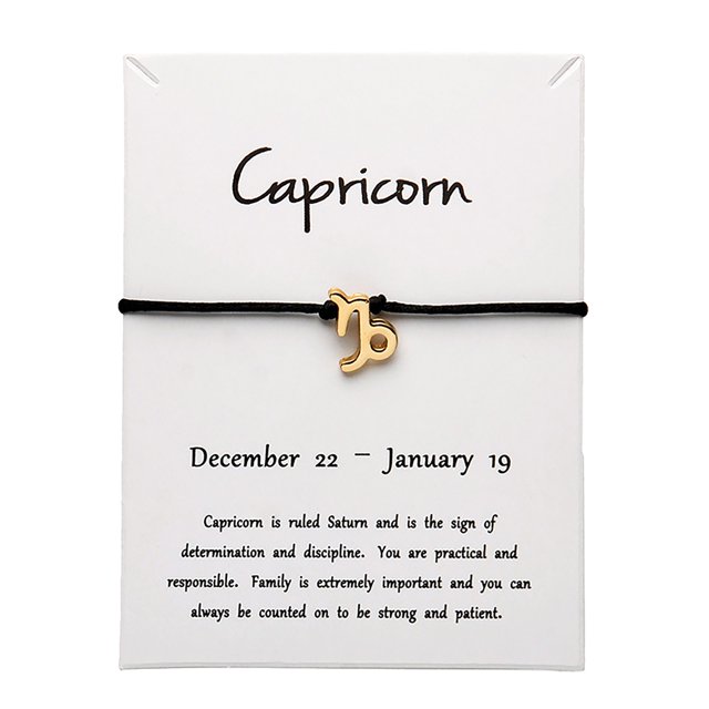 12 Doce Constelaciones Pulsera Constelación Tarjeta Ajustable Negro Cuerda Pulsera