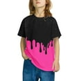 thumbnail image 5 of Spazoro Toddler Child Girls Casual T-Shirts Tee, Fashion Printed Crew Neck Short Sleeve Summer Loose Tops Trousers for Girls Hot Pink Size 9 T, 5 of 5