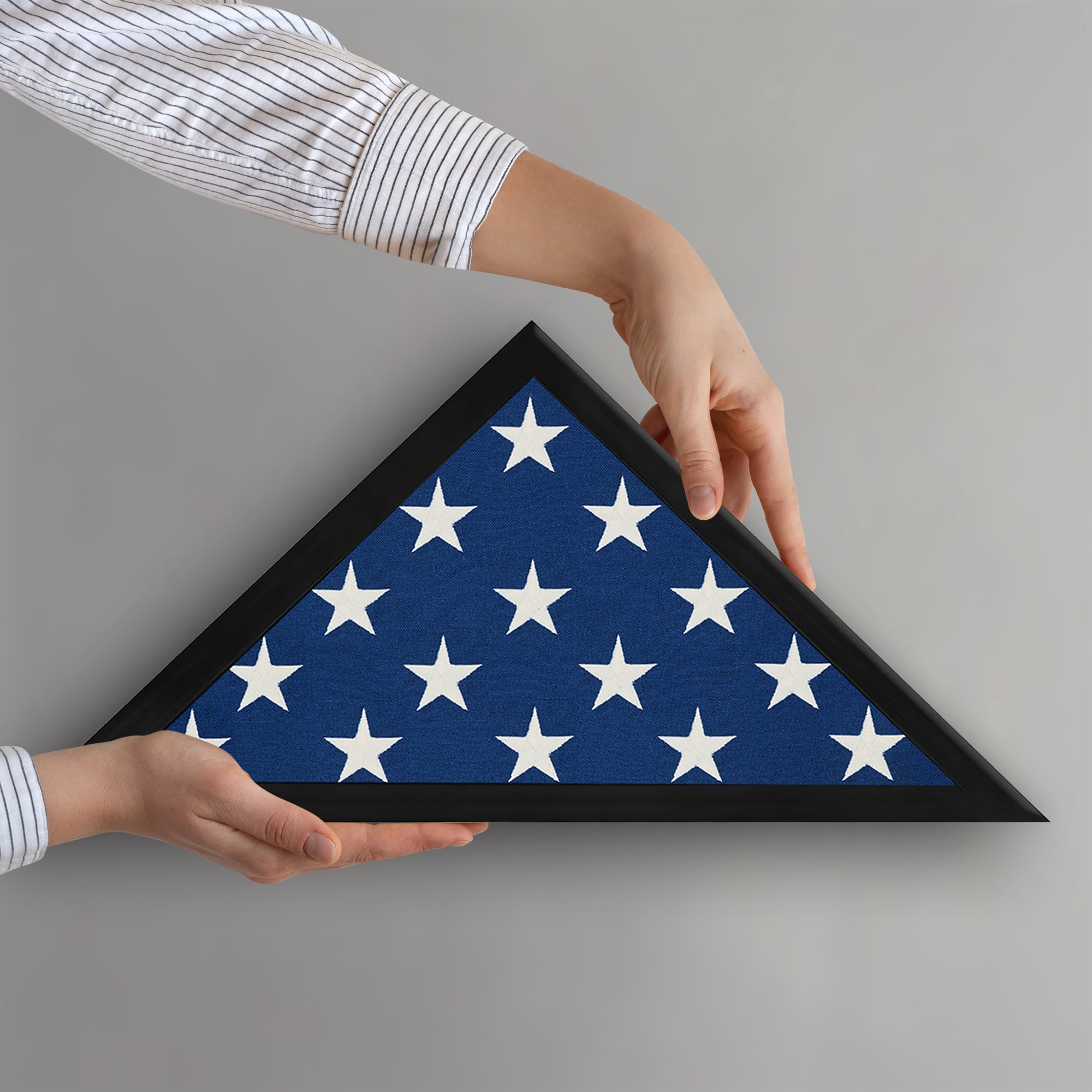 Americanflat 3x5 Picture Frame Small Folded Flag Display Case Fits Ceremonial Flags Not Burial Box - Black