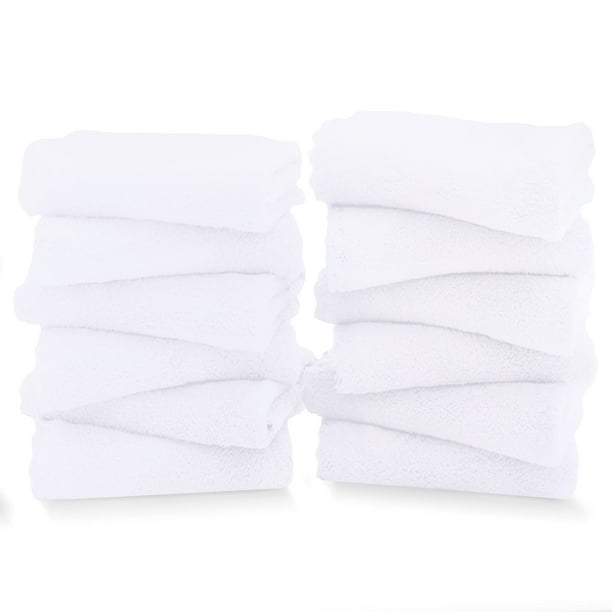 Paquete de 12 toallas TENSTARS de terciopelo coral, 30 x 30 cm, suave y absorbente