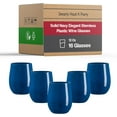 thumbnail image 2 of Smarty Had A Party 12 oz Wine Glasses – 64 Navy Stemless Plastic Wine Glasses, Unbreakable Disposable Drinkware for Weddings & Events, 2 of 9