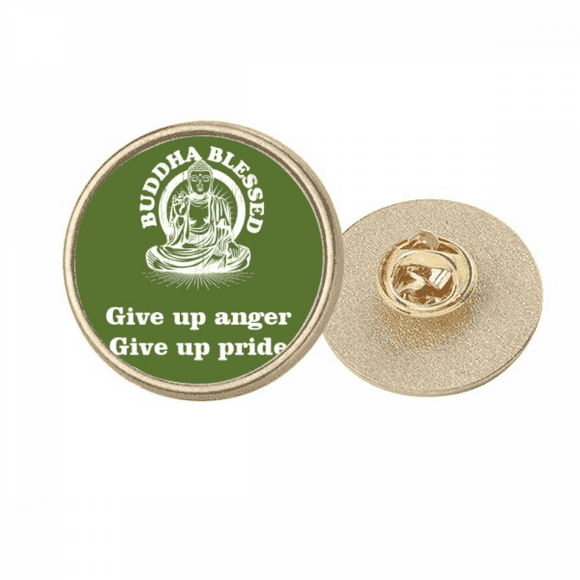 Anger Pride Possession Restraint Round Metal Golden Pin Brooch Clip