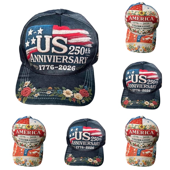 250th Anniversary USA Hat Eagle 250 Year American Anniversary Baseball Cap Adjustable Patriotic Hats D One Size