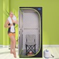thumbnail image 2 of Full Size Steam Sauna Kit, Portable Sauna for Home Spa with Steam Generator, Remote Control and Foldable Chair, Indoor Steamer Room Tent for Relaxation, Black, 2 of 7