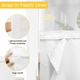 thumbnail image 6 of Grey Ombre Marble No Hook Shower Curtain Waterproof, Bathroom Curtains with Snap in Liners and See Through Top Window, Abstract Modern Art Hotel Style Bathtub Curtains Shower 36"Wx78"L, 6 of 8