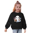 thumbnail image 4 of Odeerbi Kids Boys Girls Halloween Ghost Crewneck Sweatshirts Fall Winter Cotton Sweatshirt Kids Kids Cute Solid Color Halloween Print Long Sleeve Sweatshirts Top Kids Clothes Black, 4 of 6