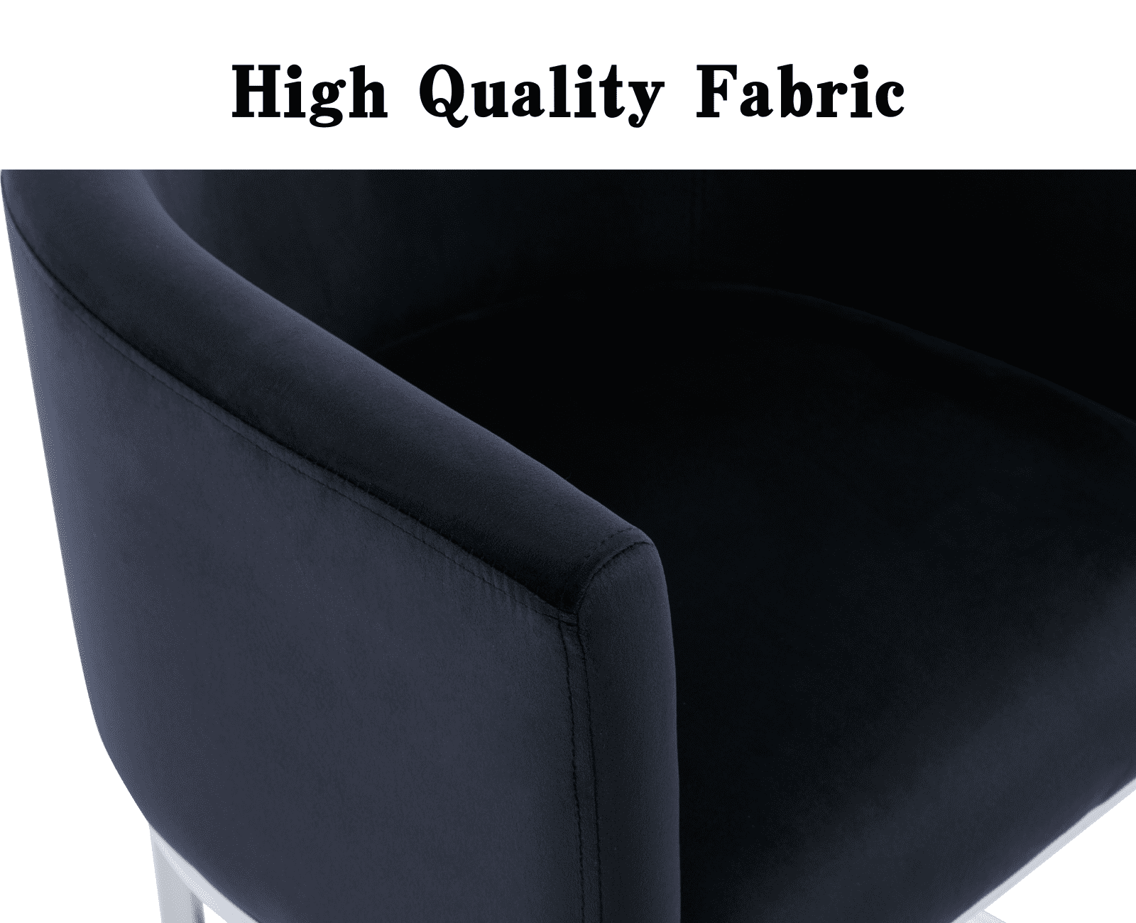 Guyou Modern Velvet Dining Chair, Mid-century Upholstered Barrel Kitchen Chairs Fabric Side Chair with Metal Legs and Curved Back for Living Room Dining Room Bedroom, Black
