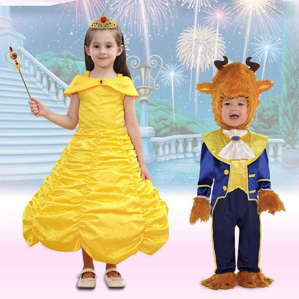Elsa Princess Costume Belle Princess Dress Anna Fine Lace Snowflake Dress with Fairy Crown Wand Gloves and Tiara for