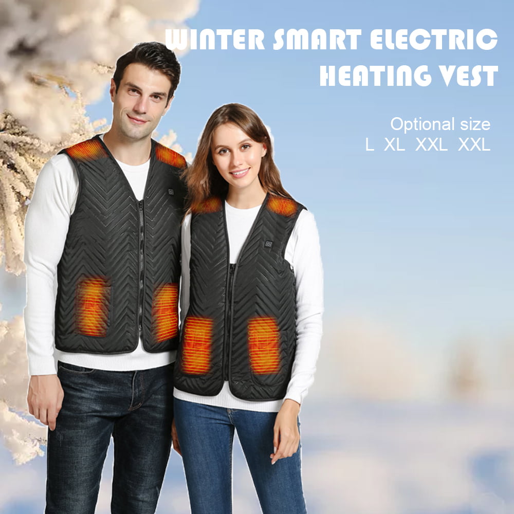 USB Electric Fast Heating Clothing Jacket For Outdoor Sports Ski Riding Fishing Camping,Washable Heated Vest,Tops warmer Vest For Winter WomensMens