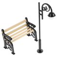 thumbnail image 2 of Miniature Street Lamp Post and Bench Set for Dollhouse Garden Scenes – Micro Landscape Accessories for Indoor and Outdoor Miniature Decor, 2 of 4