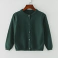 thumbnail image 2 of Gibobby Sweater Button Up Knit Cardigan for 0-12 Months 2t 3t Toddler Kids Solid Color Lounge Knitted Sweater Fall Warm Ribbed Knitwear Jacket for Boys Girls(3-4 Years,Dark Green), 2 of 4