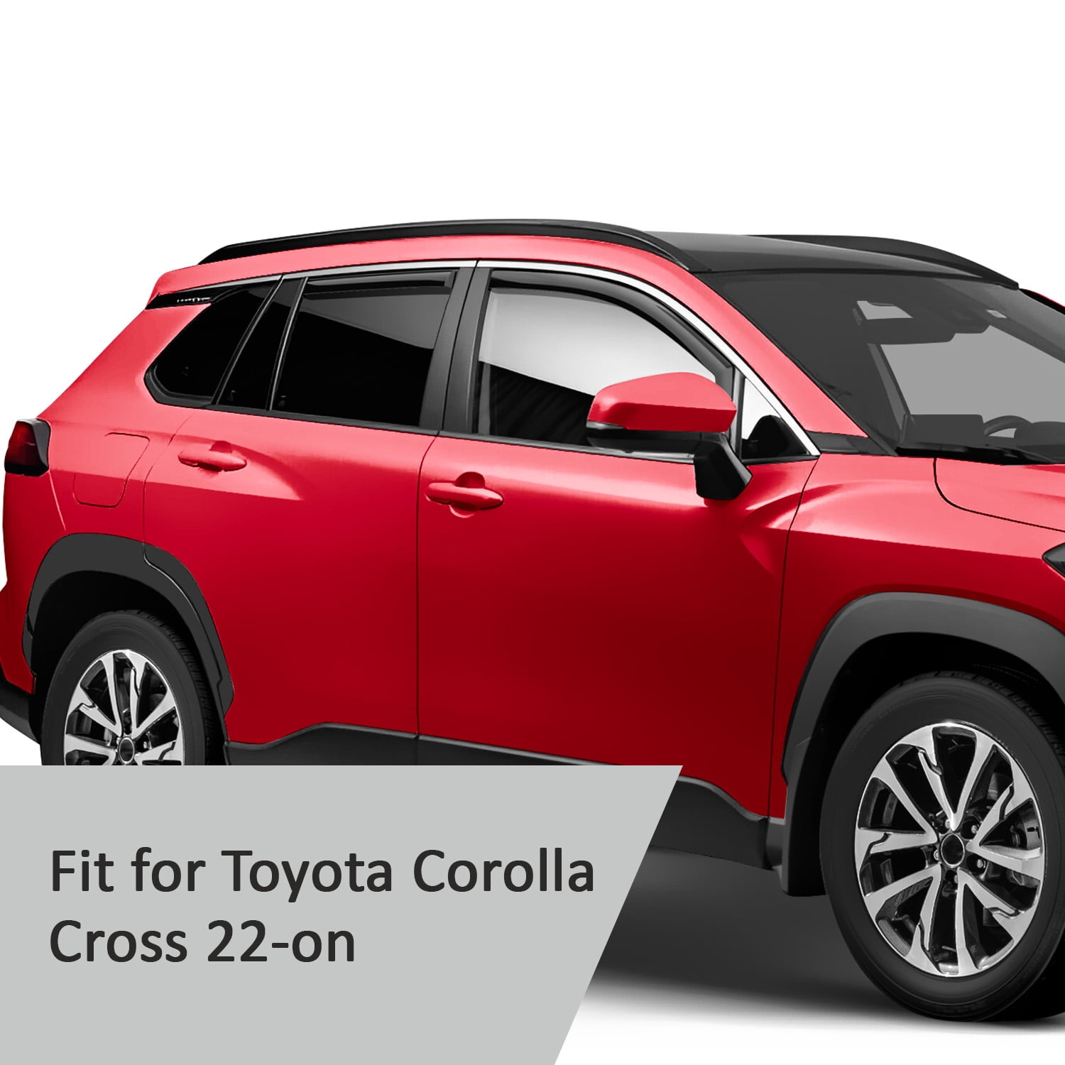 Voron Glass In-Channel Extra Durable Rain Guards for Toyota Corolla Cross 2022-2024, Window Deflectors, Vent Window Visors, 4 Pieces - 200489