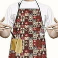 thumbnail image 2 of Red Christmas Collage Pattern Apron-Garden Aprons for Women with Pockets-Cotton Linen Waterproof Kitchen Cooking Gardening Aprons Adjustable for Kitchen,Cooking,BBQ and Salon 33"x27", 2 of 7