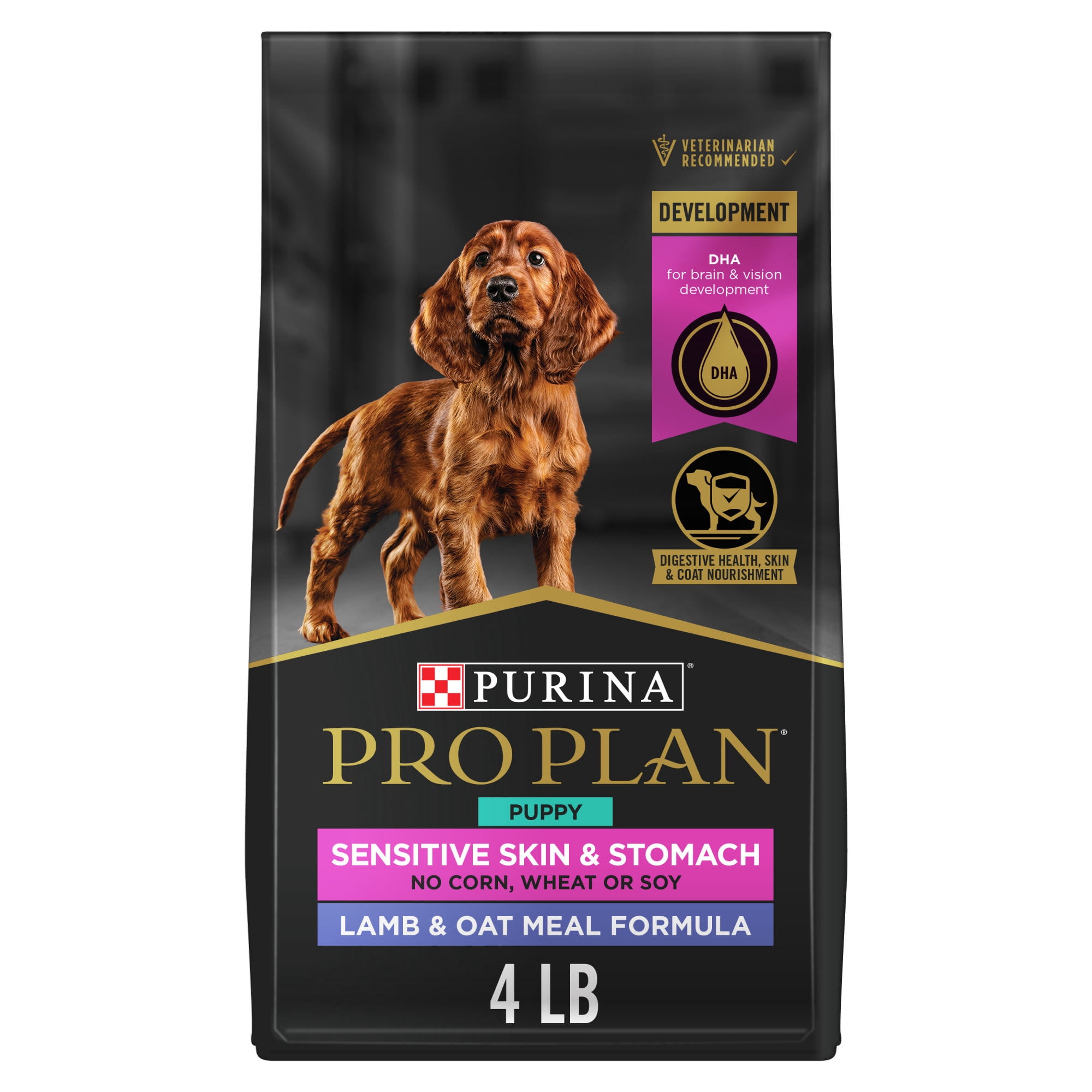 Purina Pro Plan Sensitive Skin & Stomach Formula Lamb & Oat Meal Dry Puppy Food 4 lbs.