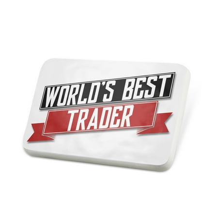 Porcelein Pin Worlds Best Trader Lapel Badge – (Best Fx Traders In The World)